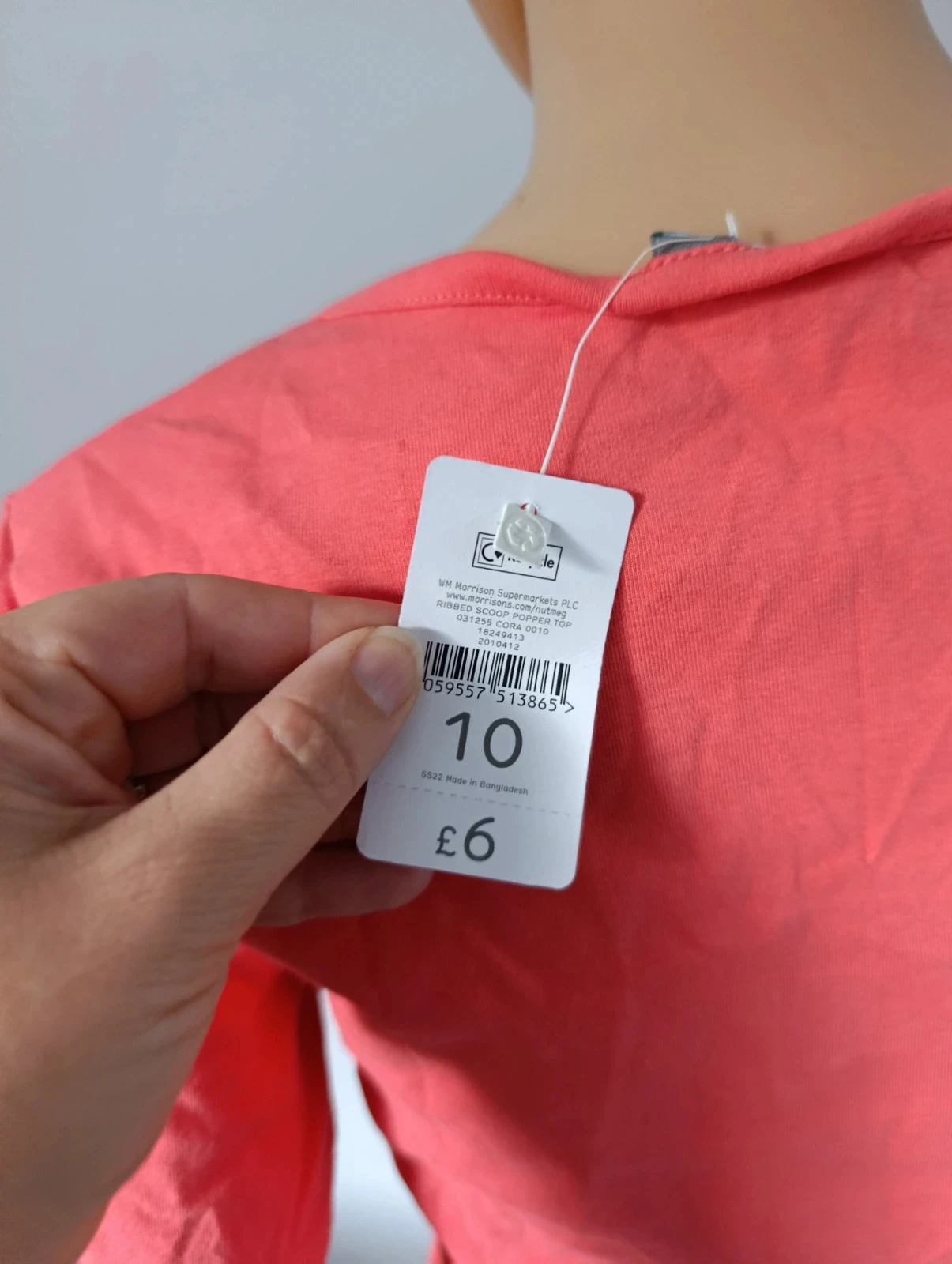 T-shirt Nutmeg coral feminino T38 – Novo com etiqueta – Algodão elástico – photo 9